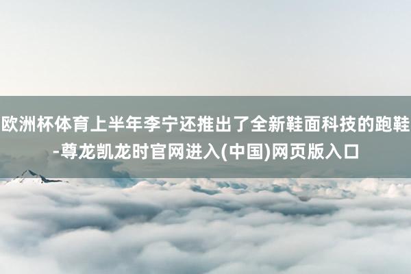 欧洲杯体育上半年李宁还推出了全新鞋面科技的跑鞋-尊龙凯龙时官网进入(中国)网页版入口