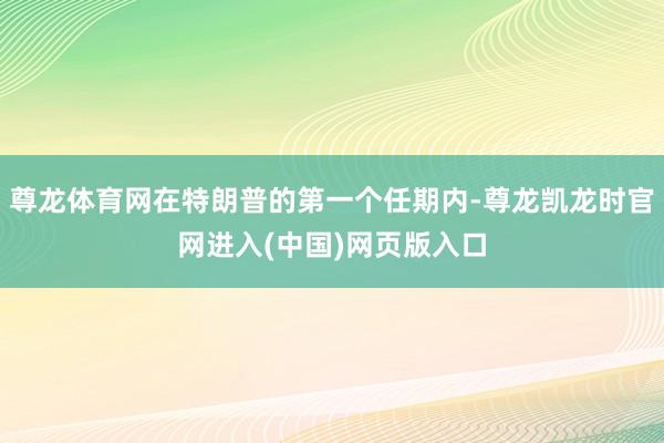 尊龙体育网在特朗普的第一个任期内-尊龙凯龙时官网进入(中国)网页版入口