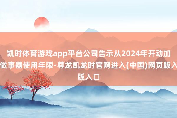 凯时体育游戏app平台公司告示从2024年开动加多做事器使用年限-尊龙凯龙时官网进入(中国)网页版入口