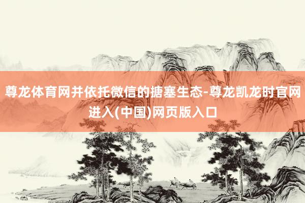尊龙体育网并依托微信的搪塞生态-尊龙凯龙时官网进入(中国)网页版入口