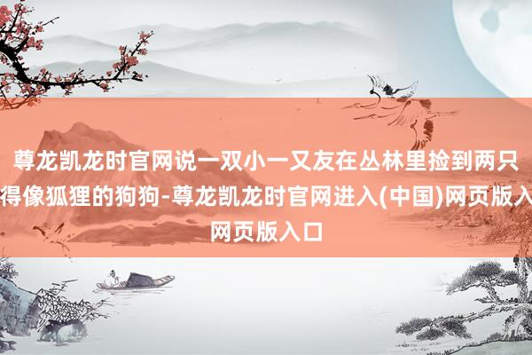 尊龙凯龙时官网说一双小一又友在丛林里捡到两只长得像狐狸的狗狗-尊龙凯龙时官网进入(中国)网页版入口