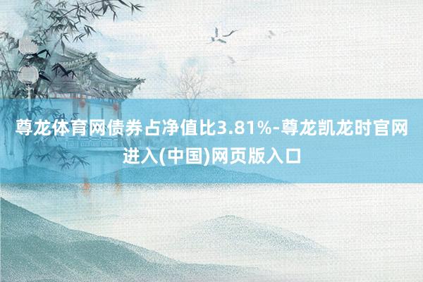 尊龙体育网债券占净值比3.81%-尊龙凯龙时官网进入(中国)网页版入口