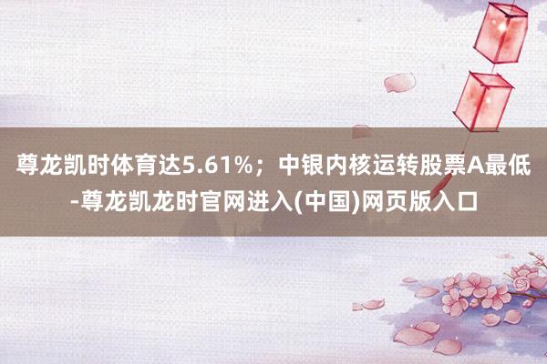 尊龙凯时体育达5.61%；中银内核运转股票A最低-尊龙凯龙时官网进入(中国)网页版入口