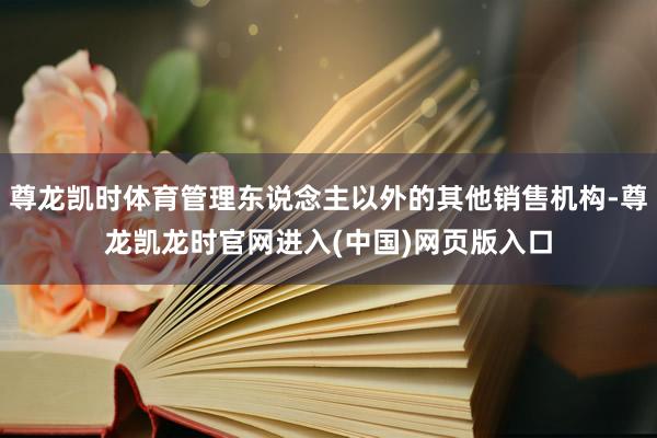 尊龙凯时体育管理东说念主以外的其他销售机构-尊龙凯龙时官网进入(中国)网页版入口
