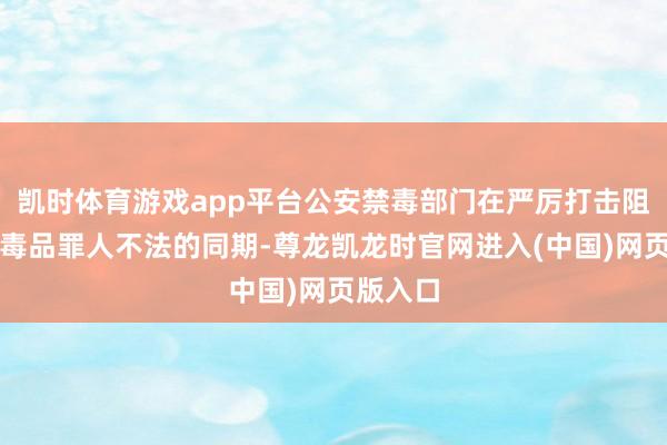 凯时体育游戏app平台公安禁毒部门在严厉打击阻拦国内毒品罪人不法的同期-尊龙凯龙时官网进入(中国)网页版入口