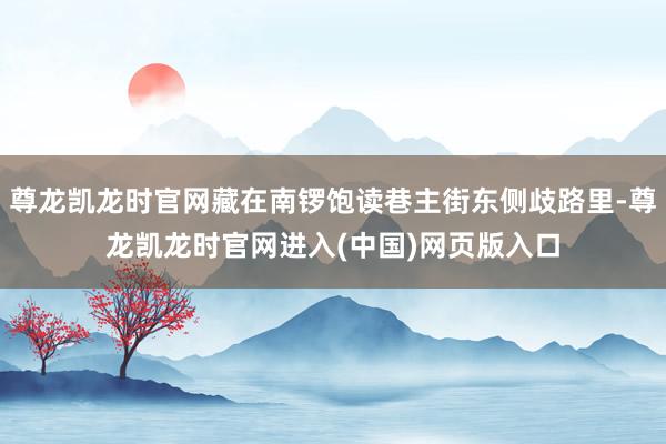 尊龙凯龙时官网藏在南锣饱读巷主街东侧歧路里-尊龙凯龙时官网进入(中国)网页版入口