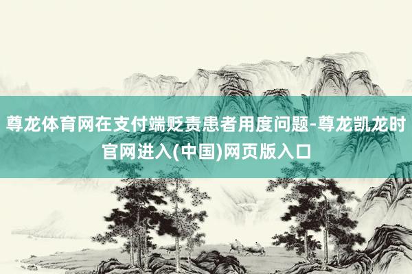 尊龙体育网在支付端贬责患者用度问题-尊龙凯龙时官网进入(中国)网页版入口