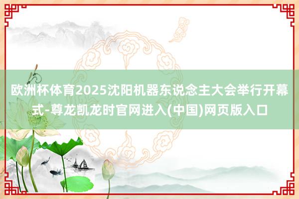 欧洲杯体育2025沈阳机器东说念主大会举行开幕式-尊龙凯龙时官网进入(中国)网页版入口