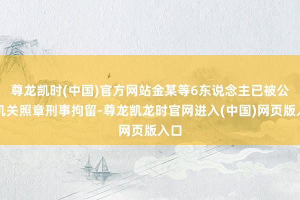 尊龙凯时(中国)官方网站金某等6东说念主已被公安机关照章刑事拘留-尊龙凯龙时官网进入(中国)网页版入口
