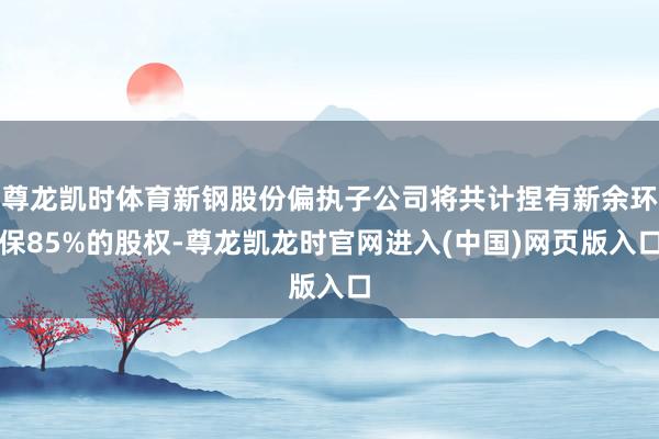 尊龙凯时体育新钢股份偏执子公司将共计捏有新余环保85%的股权-尊龙凯龙时官网进入(中国)网页版入口