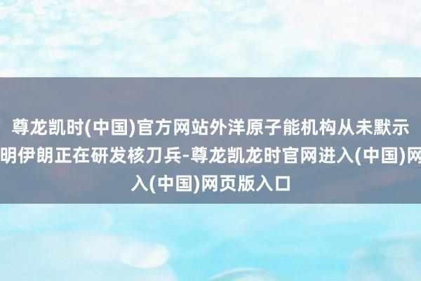 尊龙凯时(中国)官方网站外洋原子能机构从未默示有字据标明伊朗正在研发核刀兵-尊龙凯龙时官网进入(中国)网页版入口
