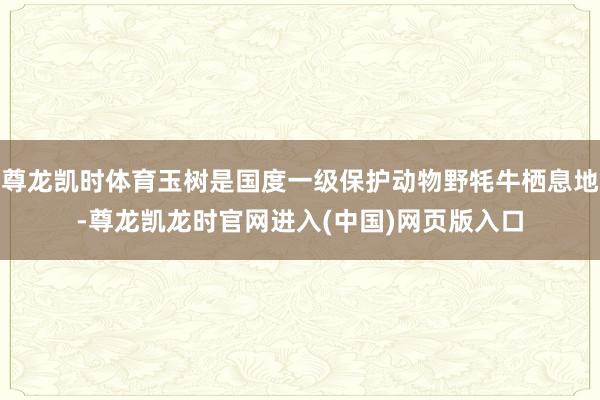 尊龙凯时体育玉树是国度一级保护动物野牦牛栖息地-尊龙凯龙时官网进入(中国)网页版入口