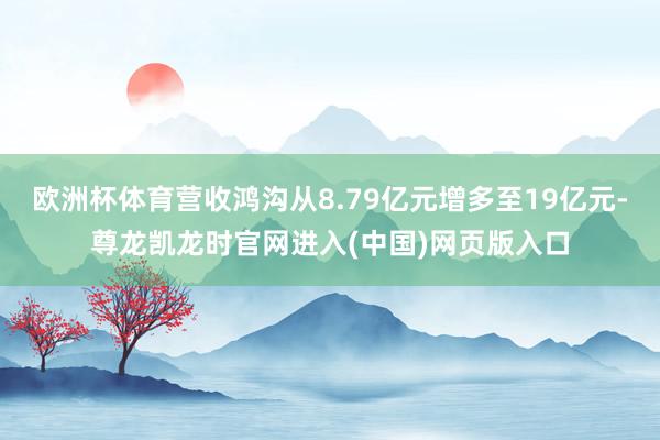 欧洲杯体育营收鸿沟从8.79亿元增多至19亿元-尊龙凯龙时官网进入(中国)网页版入口